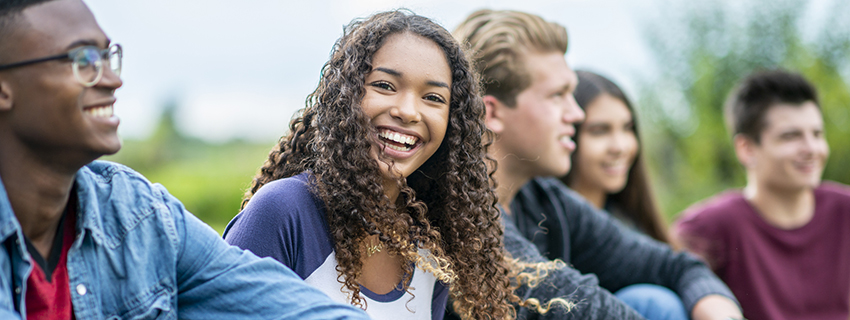 Smiling teenagers