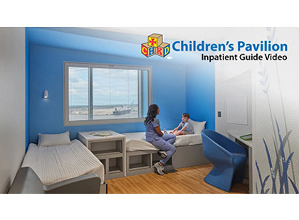 Video thumbnail showing video title, chkd logo, and a patient talking to CHKD staff at the bedside.