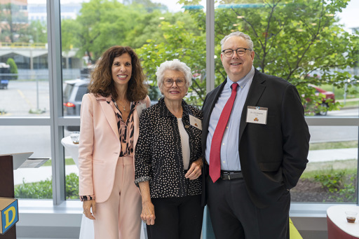 President and CEO Amy Sampson and Dr. Christopher Foley with Philanthropist Kay Abiouness