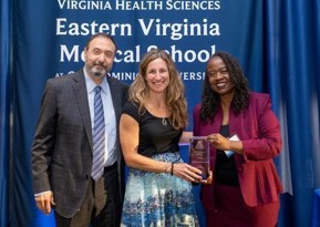 Christina Baldassari receiving her award.