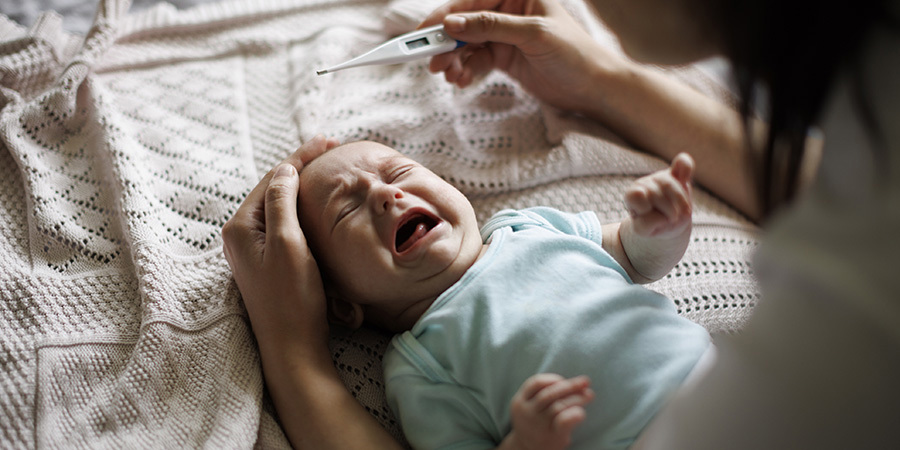 Newborn Guide Callout Healthy Baby Stock