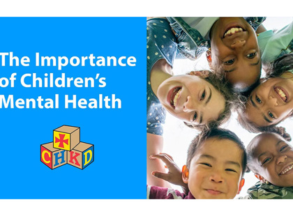 Video title board showing a diverse group of kids in a circle looking down at the camera, the CHKD logo and the video title.