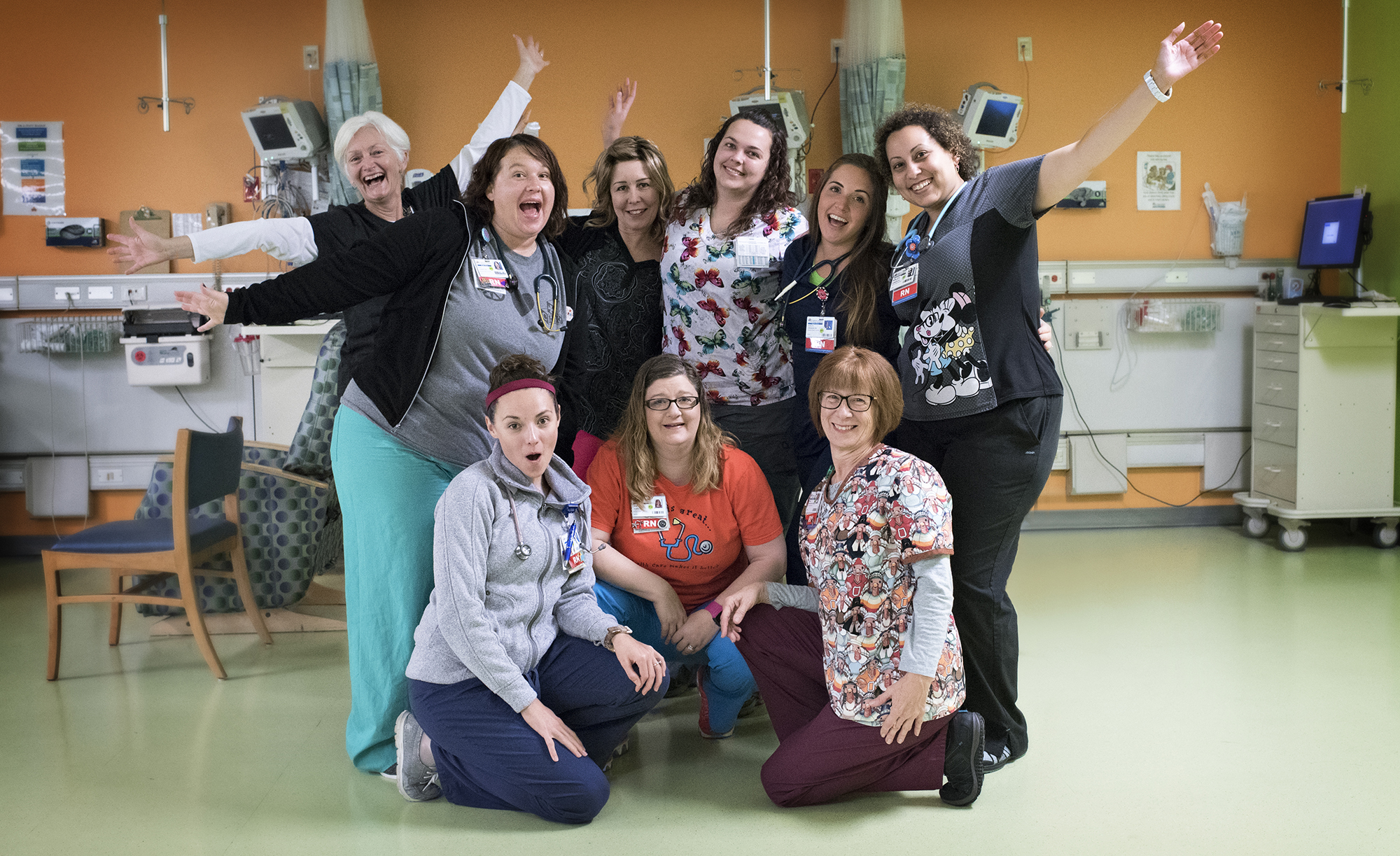 Day surgery nurses gather for a group photo